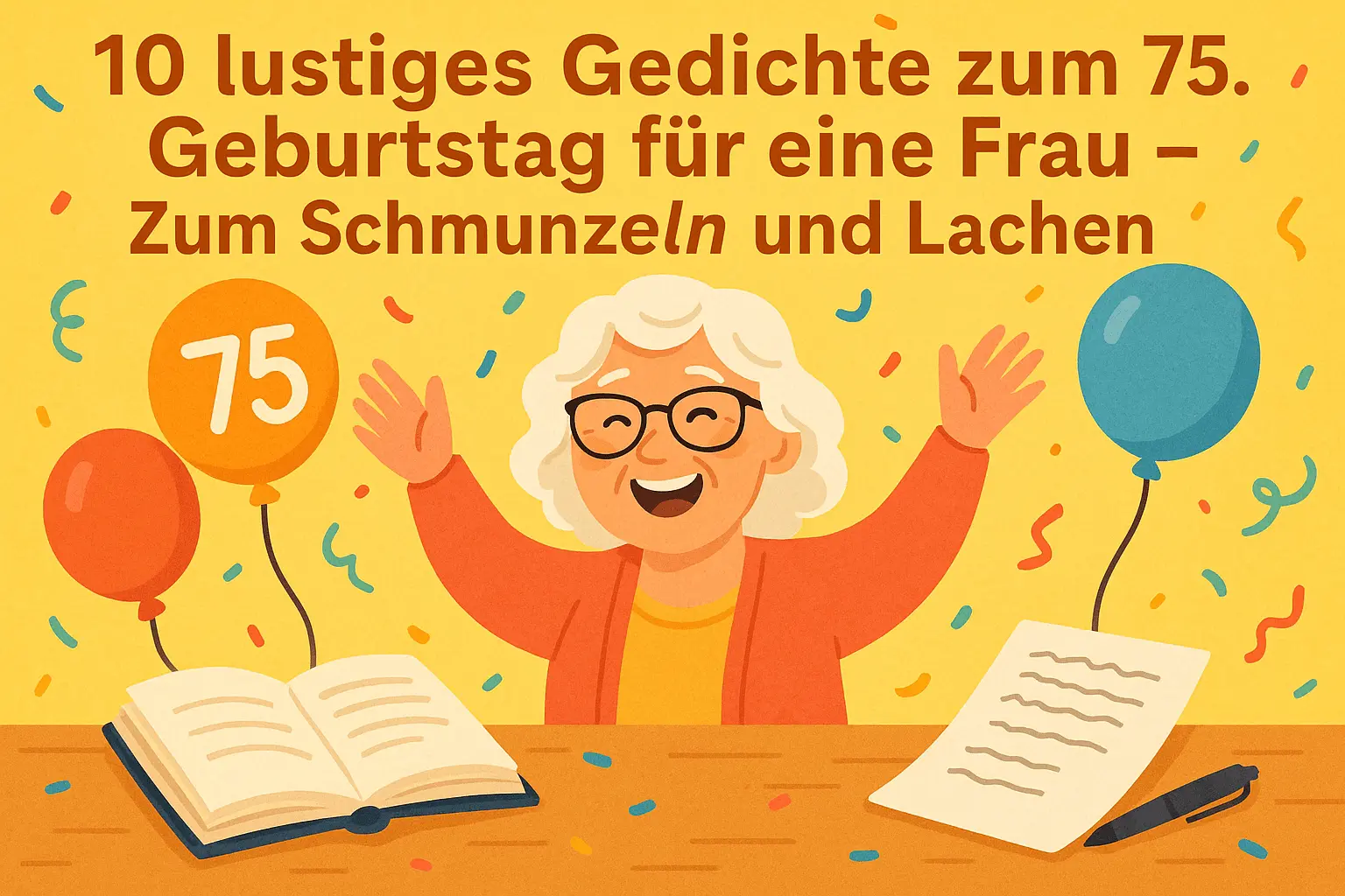 10 lustiges Gedichte zum 75. Geburtstag für eine Frau – Zum Schmunzeln und Lachen