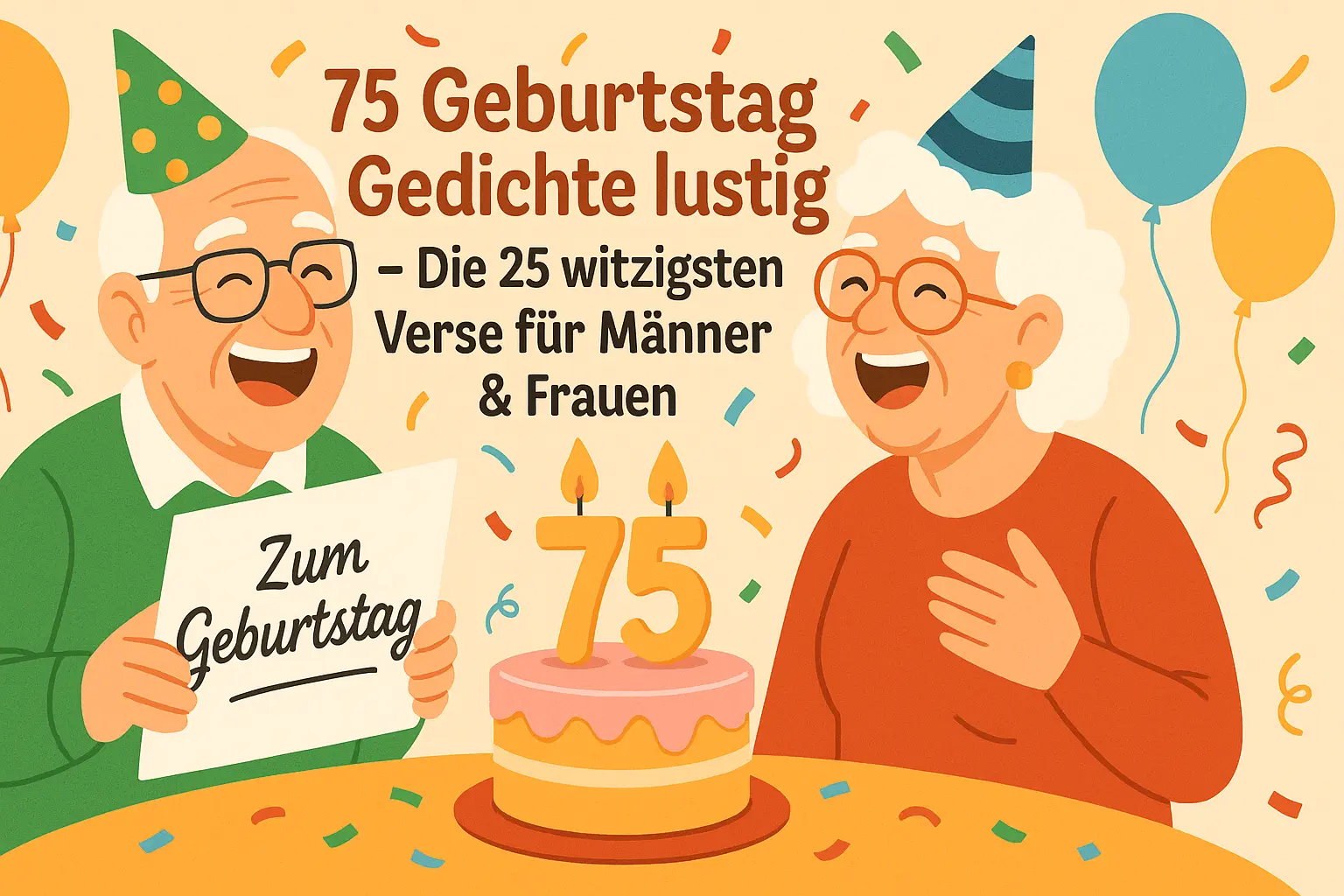 75 Geburtstag Gedichte lustig – Die 25 witzigsten Verse für Männer & Frauen