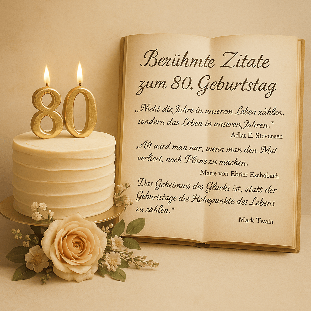 Berühmte Zitate zum 80. Geburtstag – Die schönsten Worte zum Ehrentag