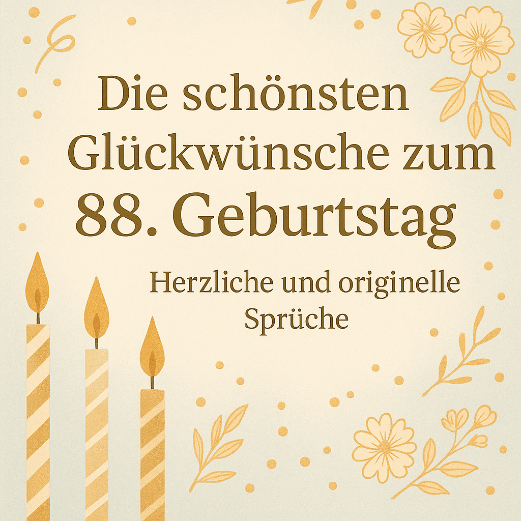 Die schönsten Glückwünsche zum 88. Geburtstag – Herzliche und originelle Sprüche
