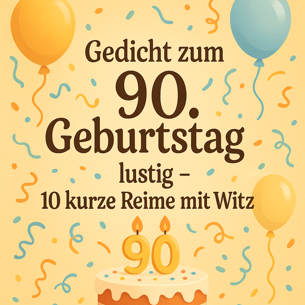 Gedicht zum 90. Geburtstag lustig – 10 kurze Reime mit Witz