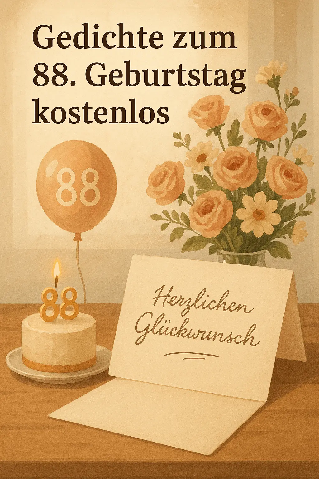 Gedichte zum 88. Geburtstag kostenlos: Die schönsten Verse zum Vorlesen und Verschicken