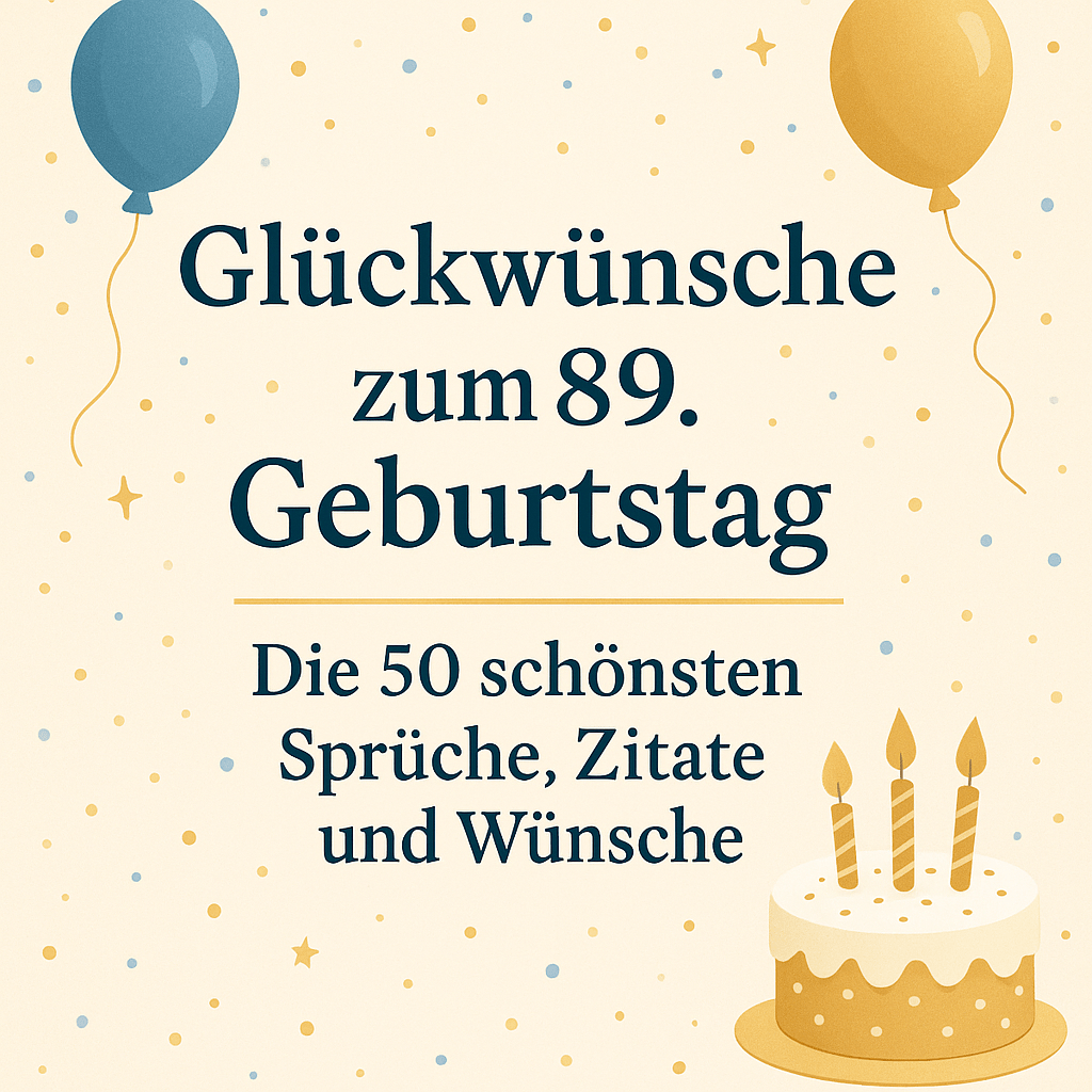 Glückwünsche zum 89. Geburtstag – Die 50 schönsten Sprüche, Zitate und Wünsche