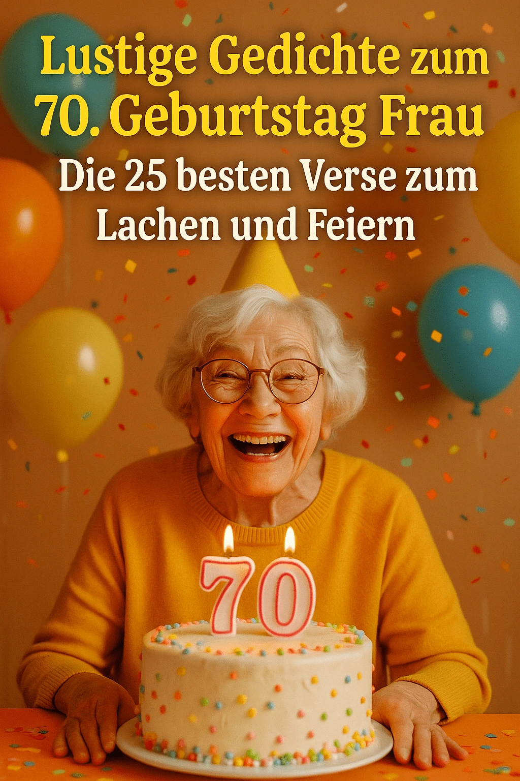 Lustige Gedichte zum 70 Geburtstag Frau – Die 25 besten Verse zum Lachen und Feiern