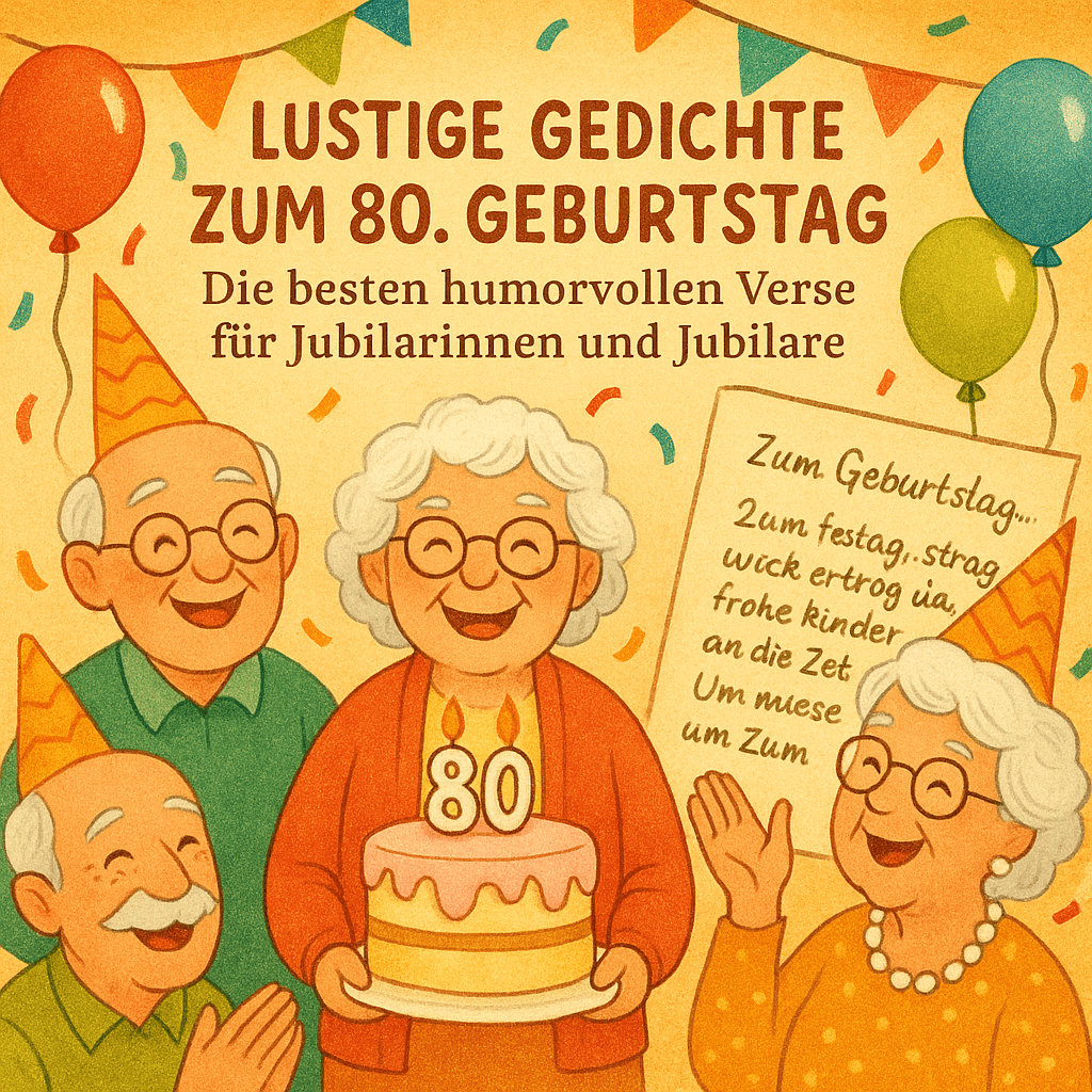 Lustige Gedichte zum 80. Geburtstag – Die besten humorvollen Verse für Jubilarinnen und Jubilare