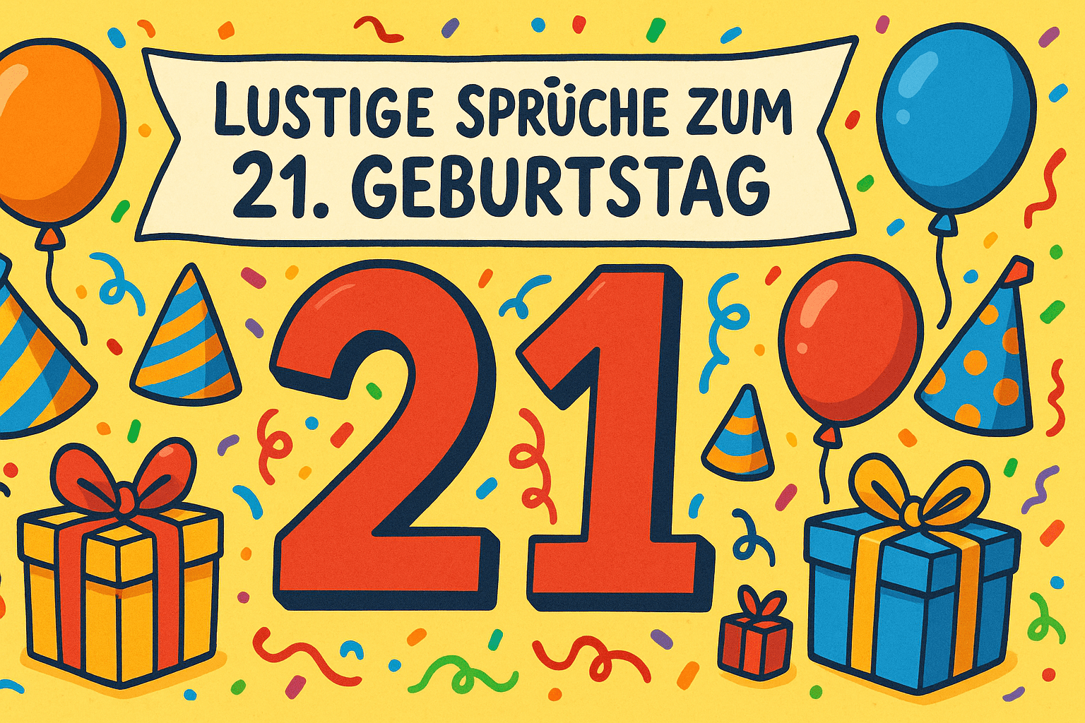 55 lustige Sprüche zum 21. Geburtstag – Witzig, frech & unvergesslich