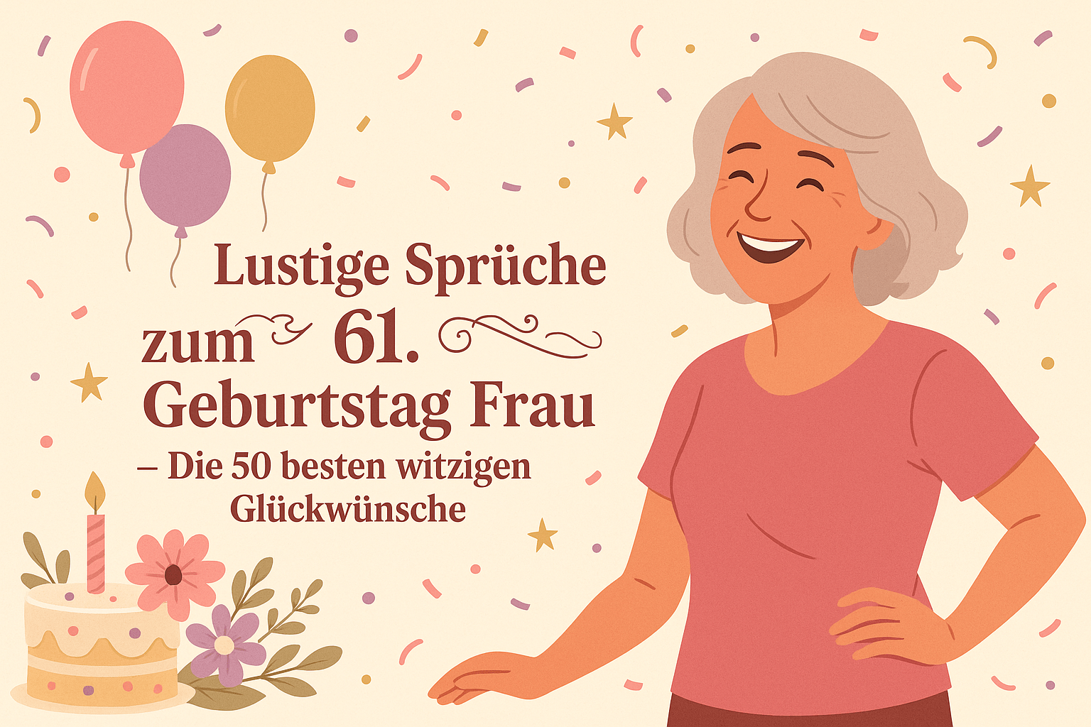 Lustige Sprüche zum 61. Geburtstag Frau – Die 50 besten witzigen Glückwünsche