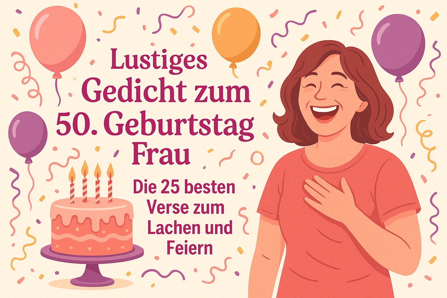 Lustiges Gedicht zum 50. Geburtstag Frau: Die 25 besten Verse zum Lachen und Feiern