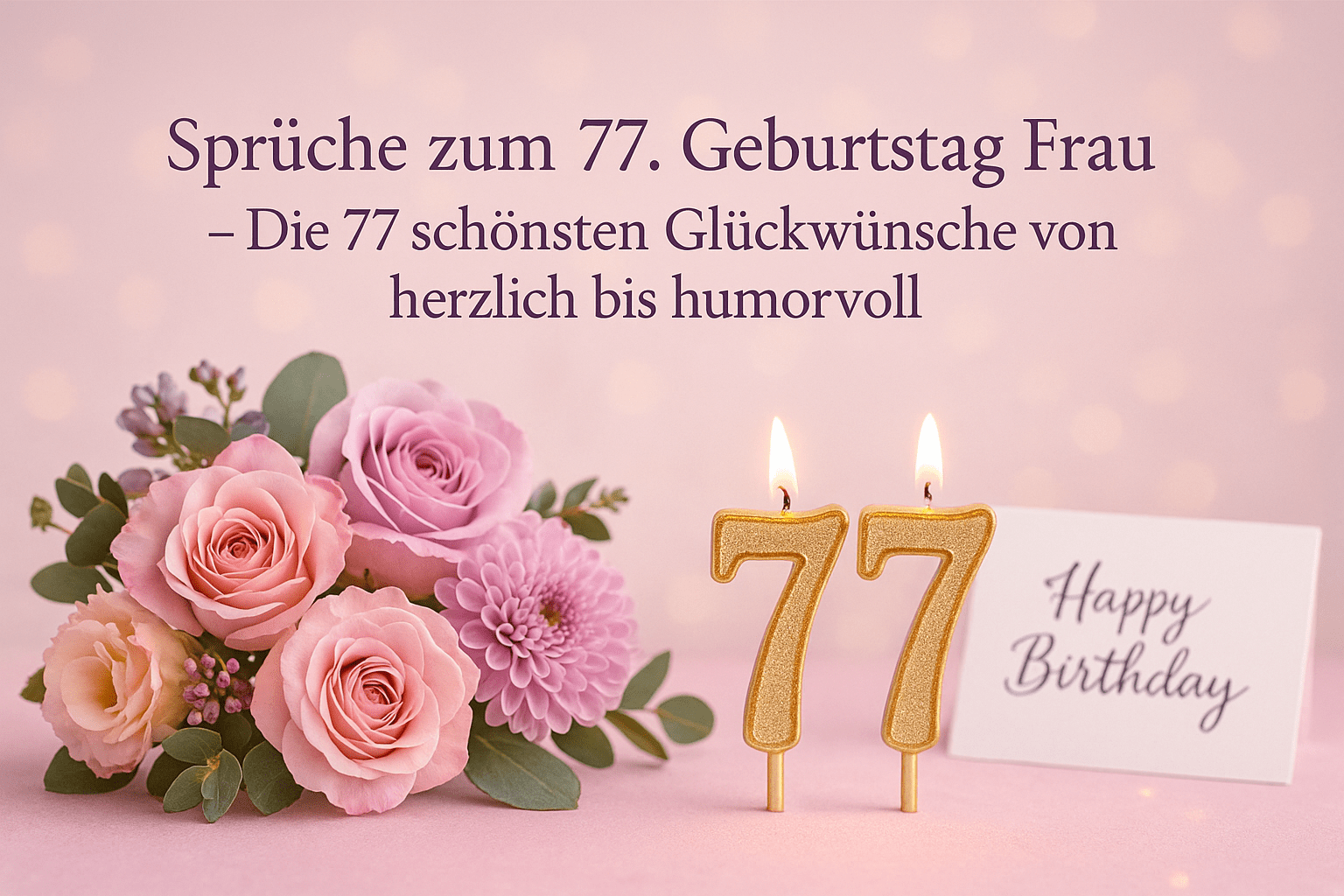 Sprüche zum 77. Geburtstag Frau – Die 77 schönsten Glückwünsche von herzlich bis humorvoll
