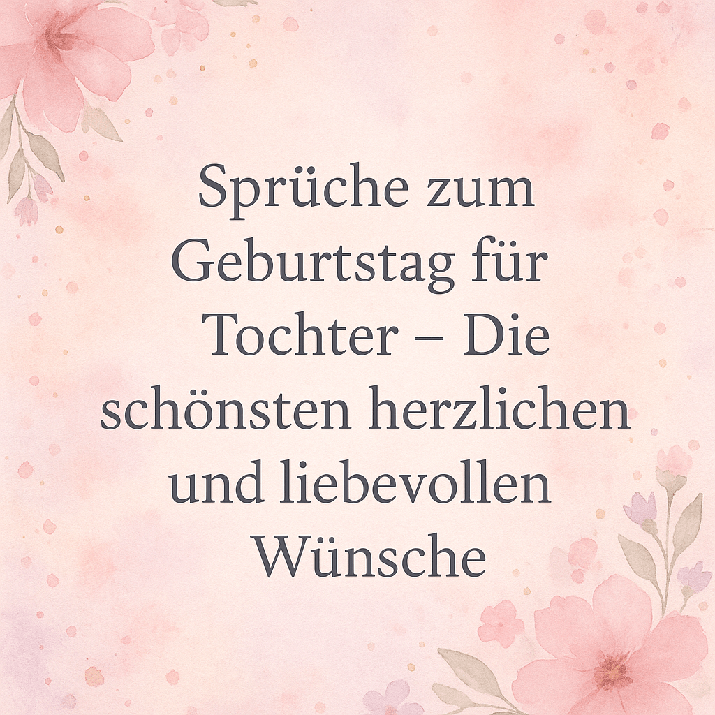 Sprüche zum Geburtstag für Tochter – Die schönsten herzlichen und liebevollen Wünsche