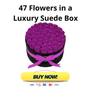 47 Flowers in a Luxury Suede Box