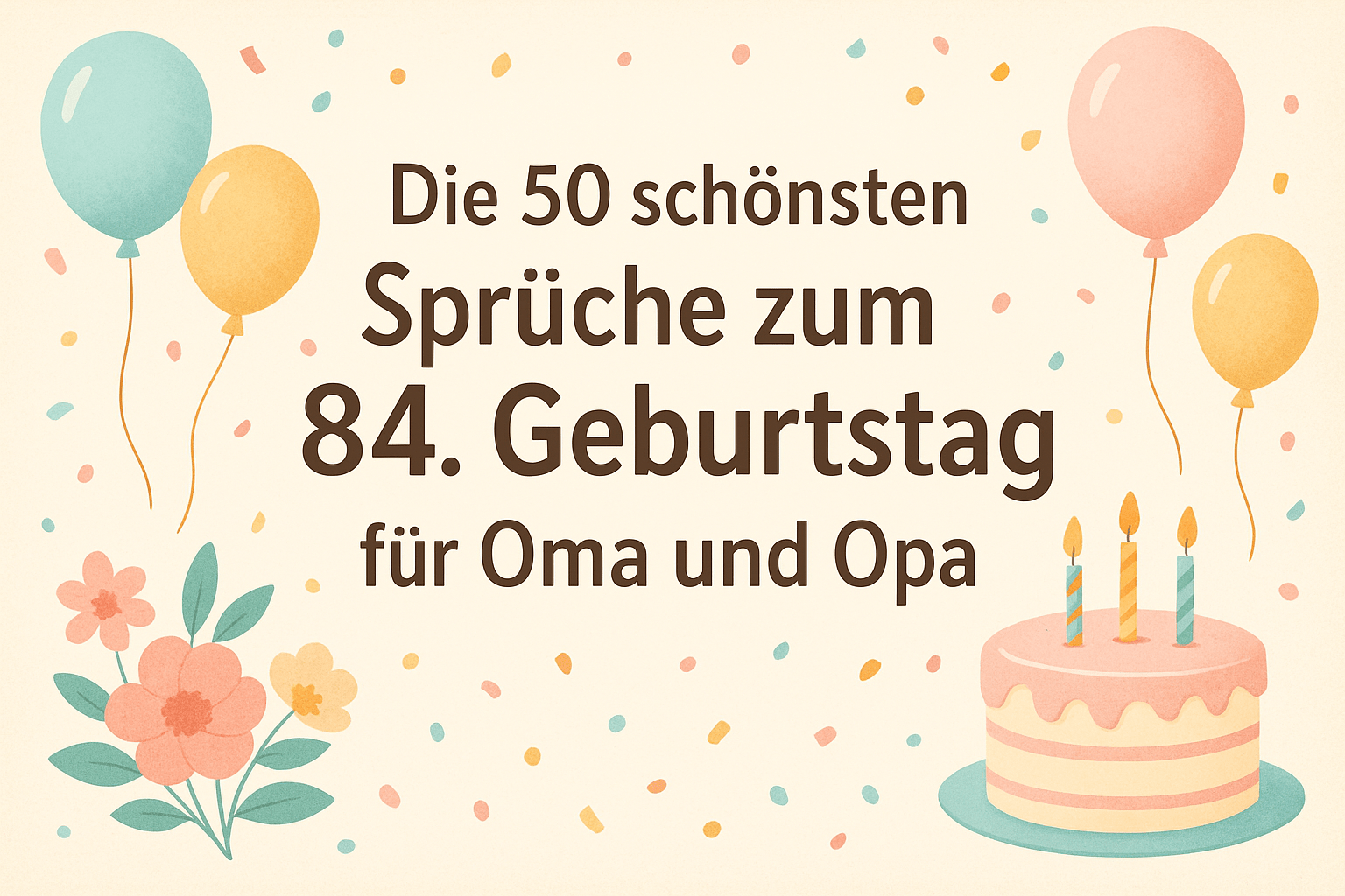 Die 50 schönsten Sprüche zum 84. Geburtstag für Oma und Opa