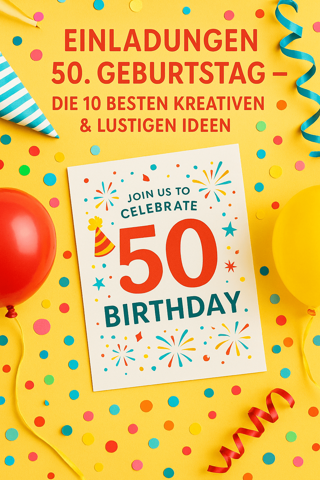 Einladungen 50. Geburtstag – Die 10 besten kreativen & lustigen Ideen
