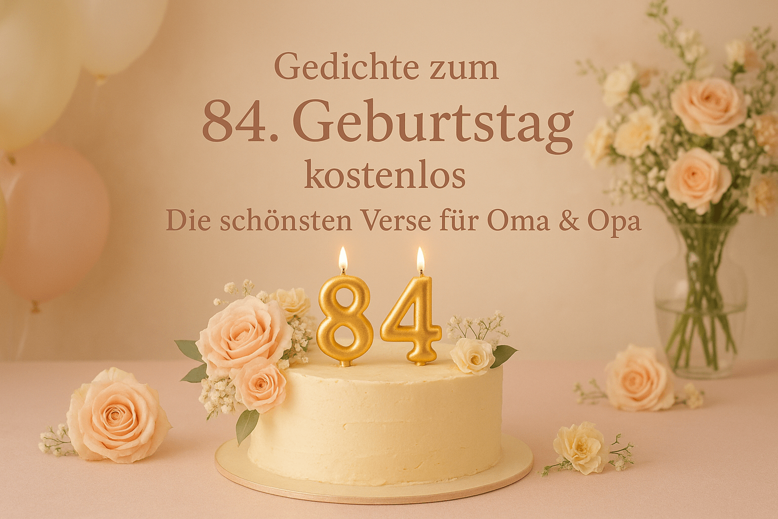 Gedichte zum 84. Geburtstag kostenlos – Die schönsten Verse für Oma & Opa