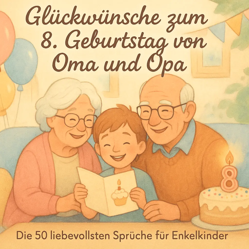 Glückwünsche zum 8. Geburtstag von Oma und Opa – Die 50 liebevollsten Sprüche für Enkelkinder