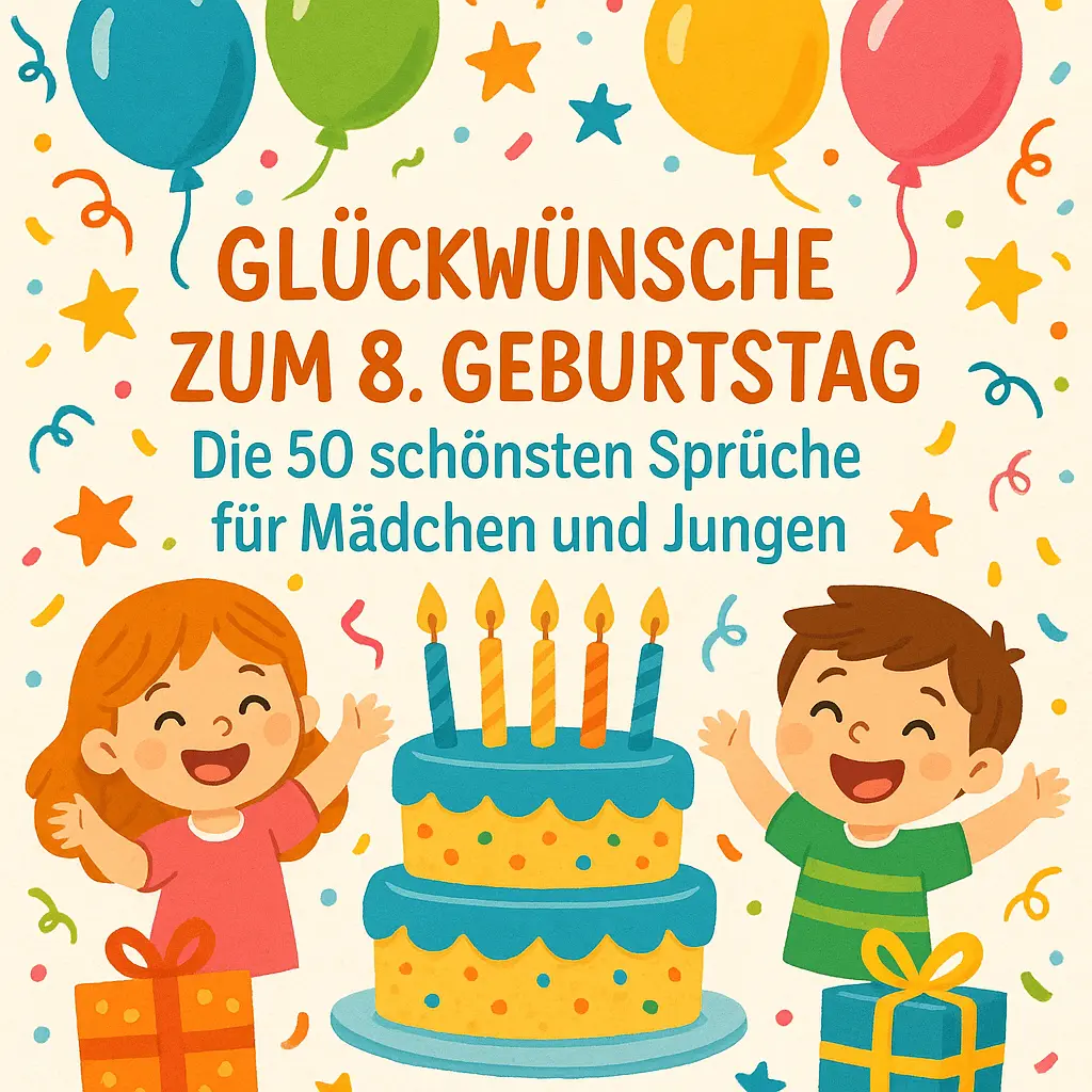 Glückwünsche zum 8. Geburtstag – Die 50 schönsten Sprüche für Mädchen und Jungen