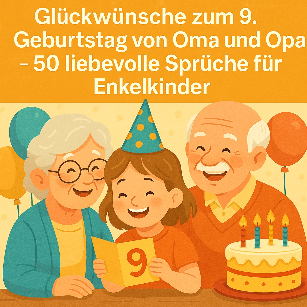 Glückwünsche zum 9. Geburtstag von Oma und Opa – 50 liebevolle Sprüche für Enkelkinder