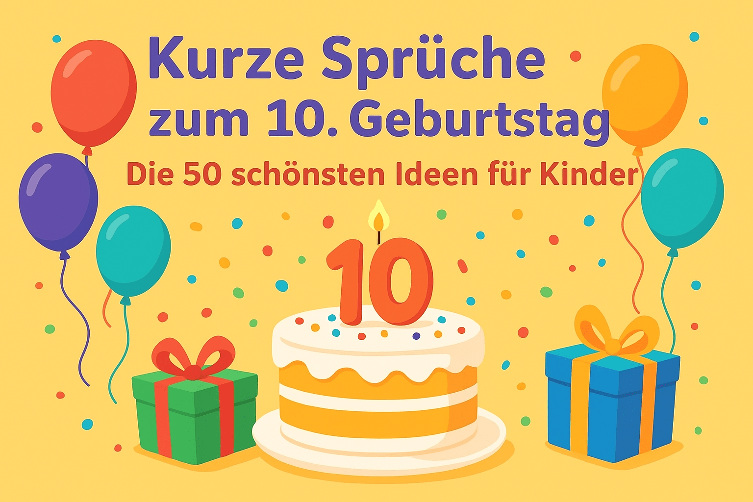 Kurze Sprüche zum 10. Geburtstag – Die 50 schönsten Ideen für Kinder