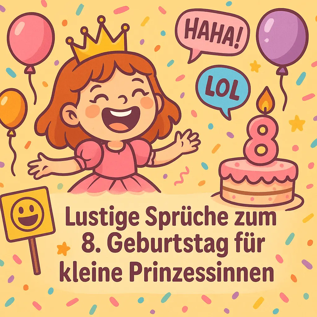 Lustige Sprüche zum 8. Geburtstag Mädchen – Die 50 witzigsten Ideen für kleine Prinzessinnen