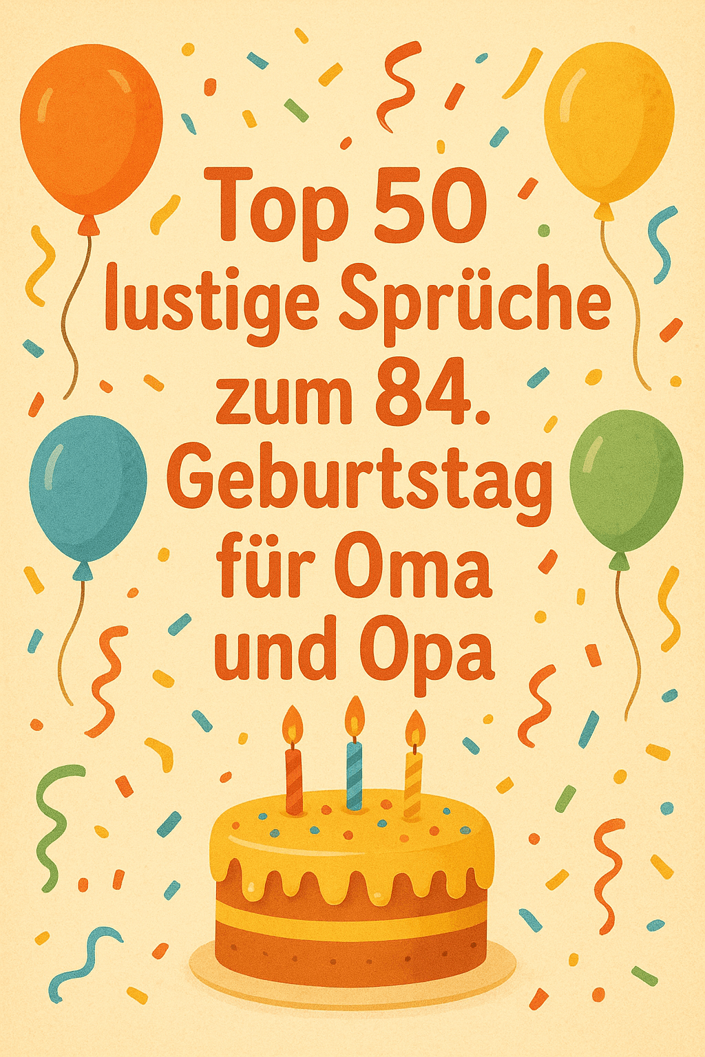 Top 50 lustige Sprüche zum 84. Geburtstag für Oma und Opa